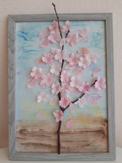 大竹和紙で桜を咲かそう関連画像